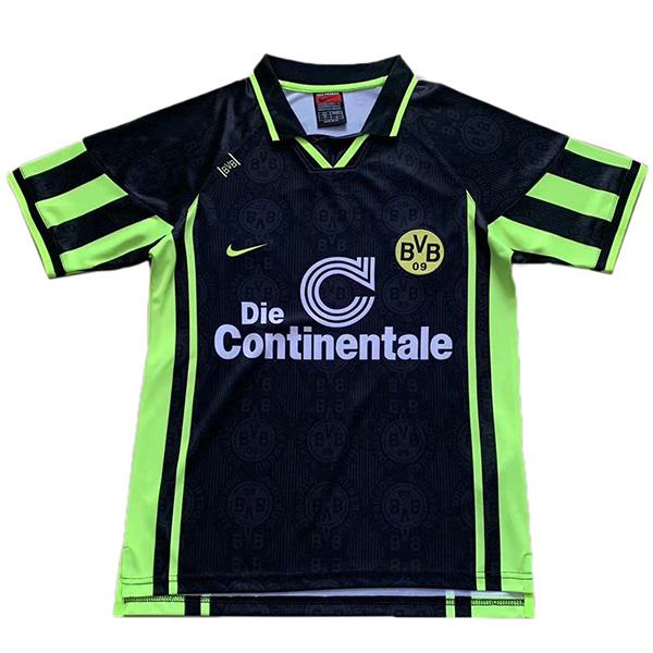 Borussia Dortmund maglia storica da calcio da trasferta del seconda maglietta da calcio da uomo sportiva maglietta sportiva da calcio nero verde 1996 