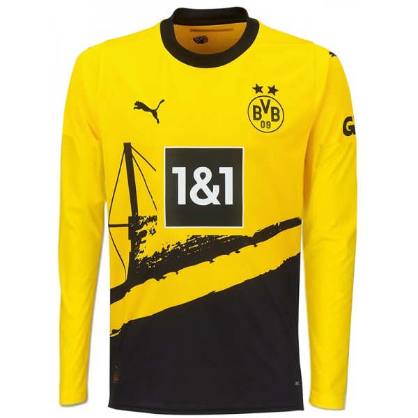 Borussia Dortmund prima maglia da calcio sportiva da uomo in maglia a maniche lunghe per la casa 2023-2024