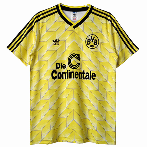 Borussia dortmund casa retrò maglia partita di calcio prima abbigliamento sportivo da uomo magliette sportive maglia sportiva 1988-1989
