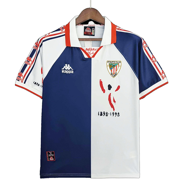 Athletic Bilbao maglia retrò da trasferta seconda divisa da calcio kit da calcio da uomo maglia superiore 1997-1998