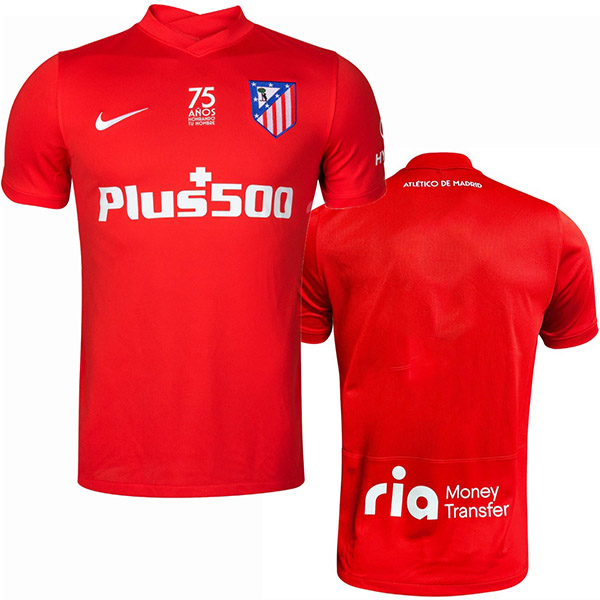 Atletico de Madrid quarta maglia rossa speciale atleti 75th Anniversary maglia maglie da calcio sport kit 2022-2023