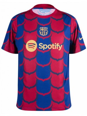 Barcelona maglia pre-partita dell'academy divisa da allenamento per il calcio abbigliamento sportivo da uomo top da calcio maglia sportiva rossa 2024-2025