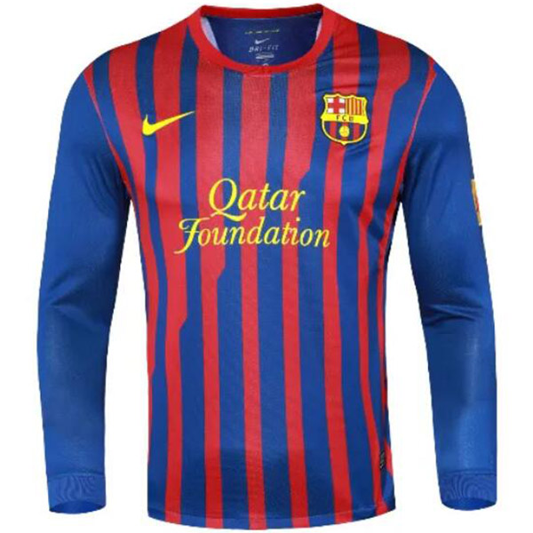 Barcelona maglia retrò casa a maniche lunghe prima maglia da calcio da uomo uniforme da calcio 2011-2012