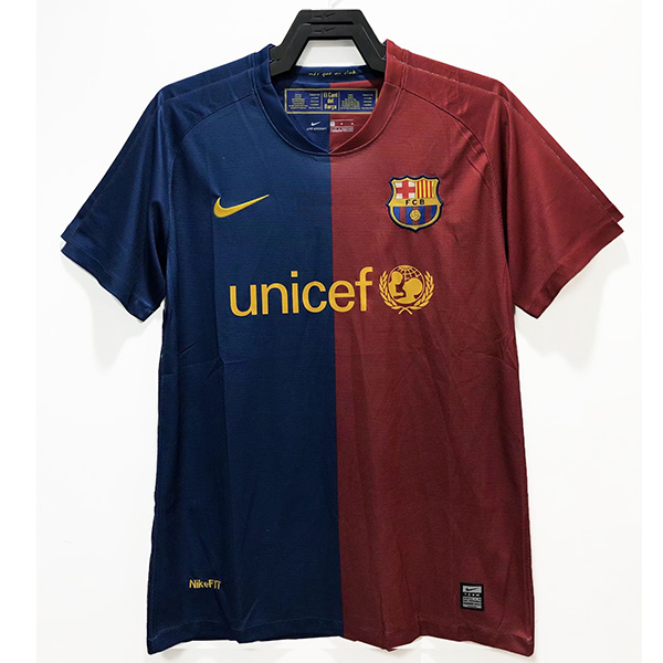 Barcelona home retro soccer jersey maillot match champions edition men's first sportswear football shirt 2008-2009