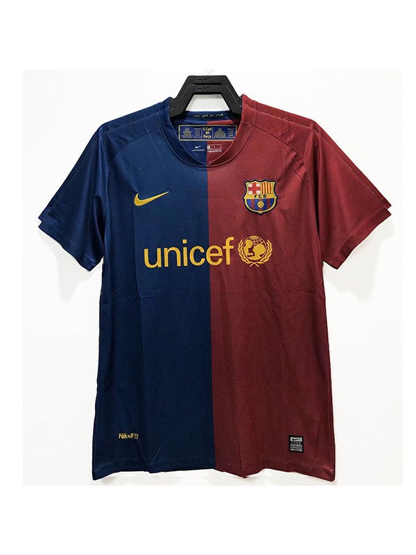 Barcelona home retro soccer jersey maillot match champions edition men's first sportswear football shirt 2008-2009