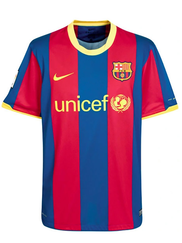 Barcelona home retro soccer jersey maillot match men's first sportwear football shirt 2010-2011