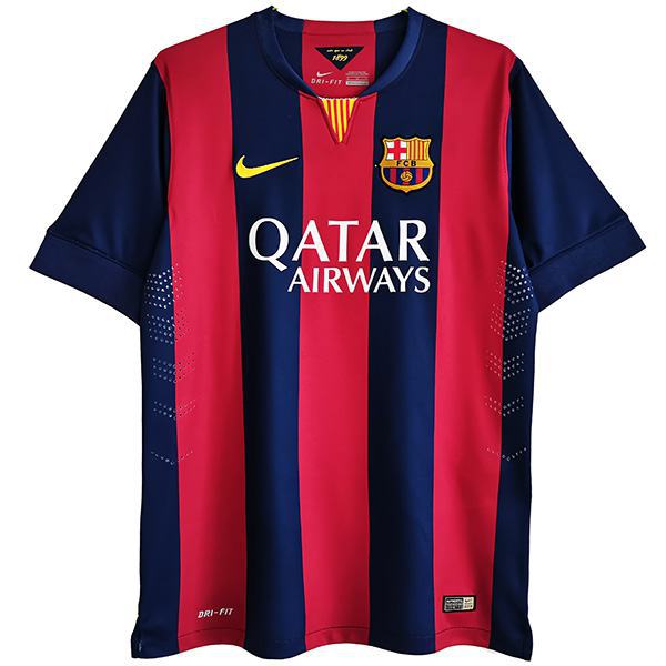 Barcellona maglia da calcio vintage retrò da casa di prima maglia da calcio da uomo, prima maglia sportiva 2014-2015