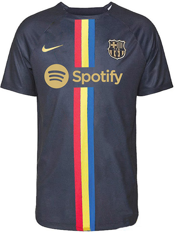 Barcelona maglia in edizione speciale divisa da calcio kit da calcio per abbigliamento sportivo blu scuro da uomo top maglia sportiva 2023-2024