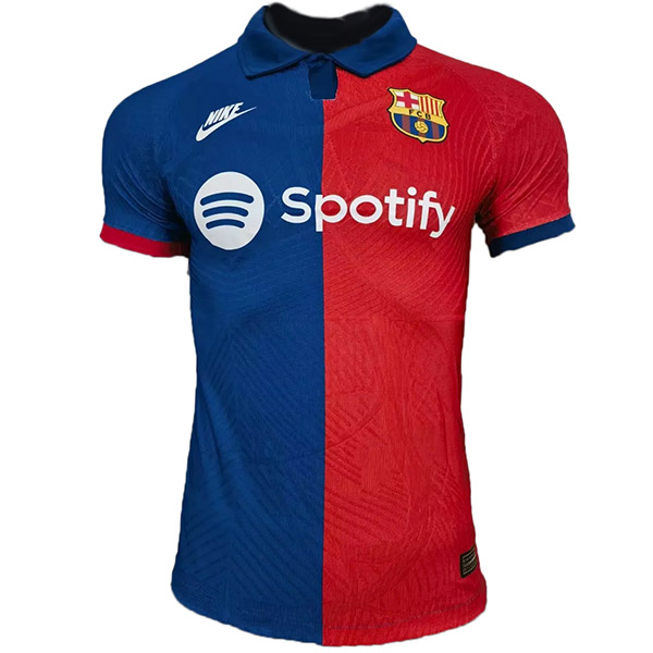 Barcelona versione giocatore speciale maglia uniforme da calcio kit da calcio sportivo da uomo maglia blu rossa 2023-2024