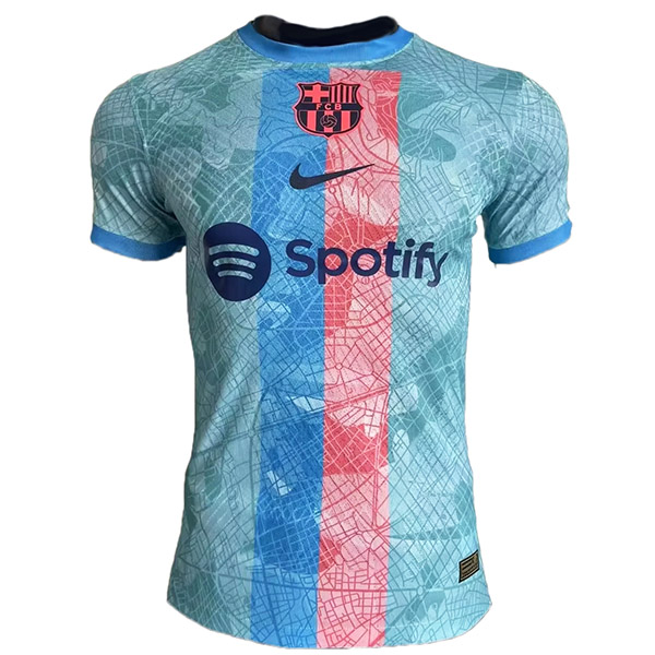 Barcelona versione giocatore speciale maglia uniforme da calcio kit da calcio sportivo da uomo maglia top blu cielo 2023-2024