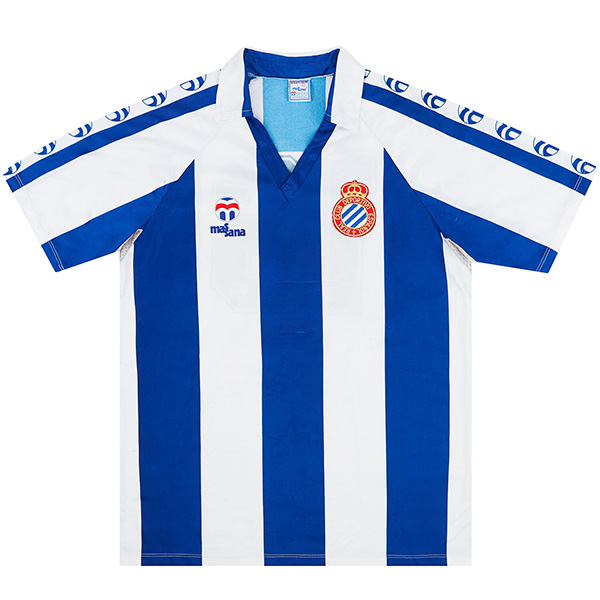Espanyol casalinga maglia retrò Maglia sportiva da uomo per la prima divisa da calcio dell'uniforme da calcio 1984-1989