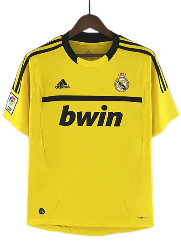 Real Madrid maglia retrò da portiere del uniforme da calcio maglia sportiva da uomo gialla da calcio 2011-2012