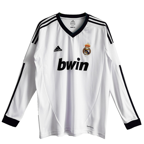 Real Madrid maglia retrò t-shirt sportiva da calcio vintage da uomo a manica lunga da casa del da uomo 2012-2013