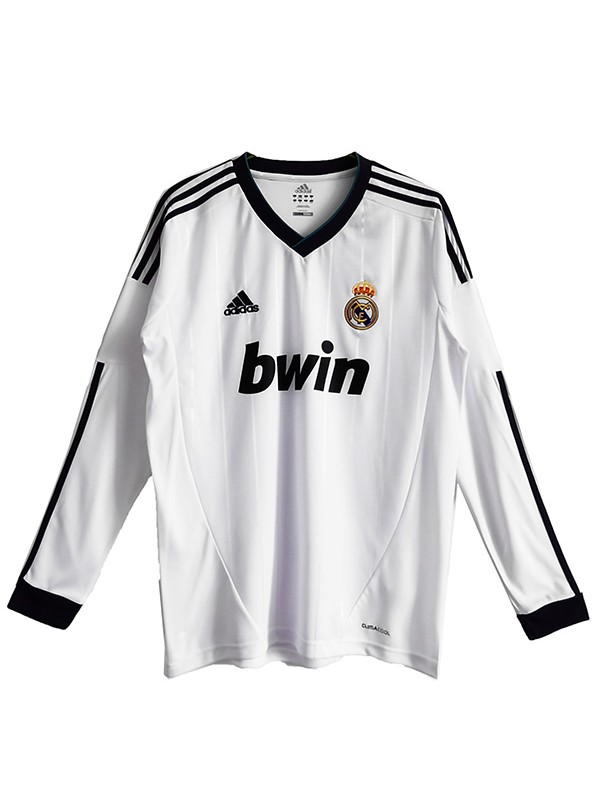 Real Madrid maglia retrò t-shirt sportiva da calcio vintage da uomo a manica lunga da casa del da uomo 2012-2013