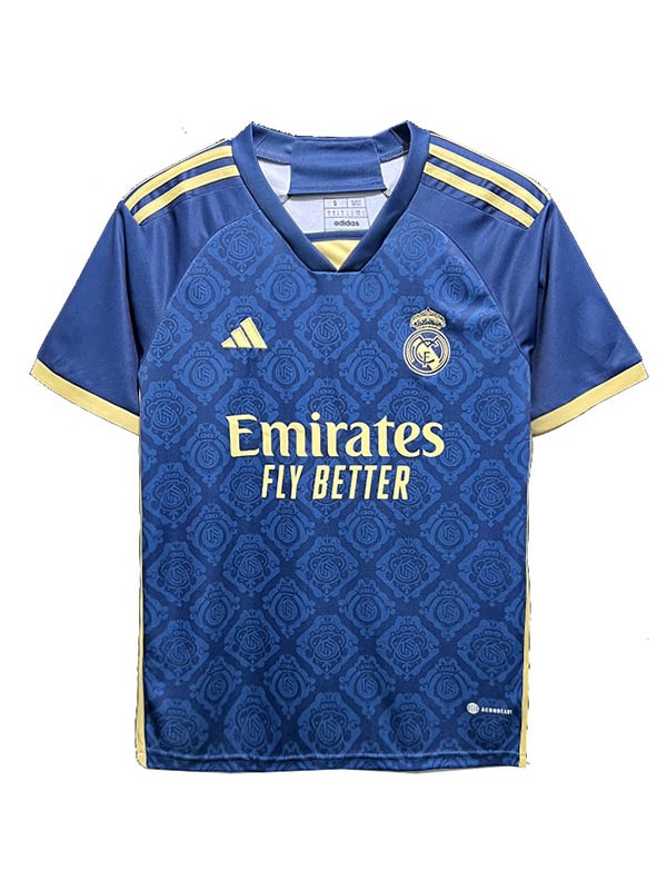 Real madrid edizione speciale maglia uniforme da calcio kit blu abbigliamento sportivo da uomo magliette sportive 2023-2024