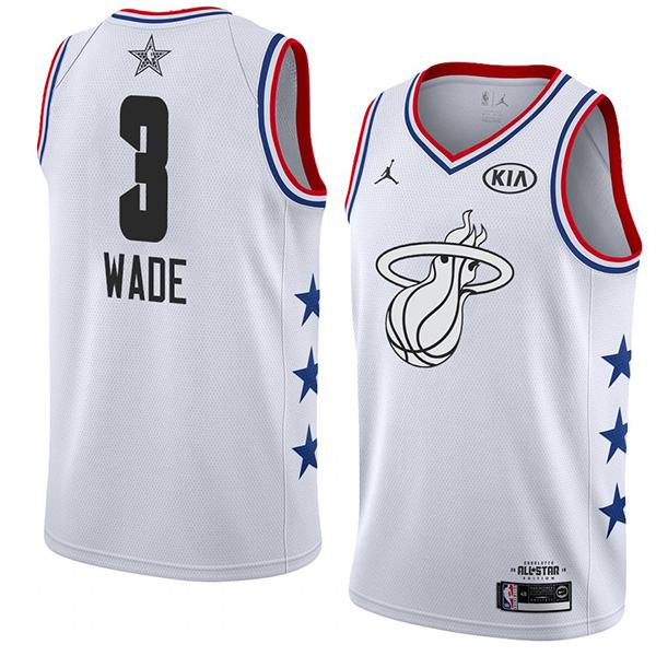 2019 All Star Game Men's Miami Heat Dwyane Wade Jordan Brand White NBA Swingman Jersey