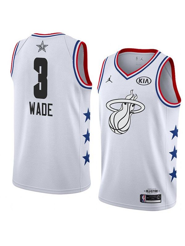 2019 All Star Game Men's Miami Heat Dwyane Wade Jordan Brand White NBA Swingman Jersey