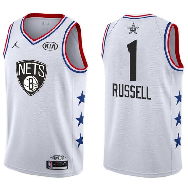 2019 All Star Game Men's Nets 1 D'Angelo Russell Jersey White