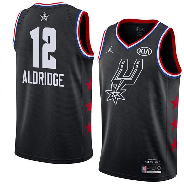 2019 All Star Game Men's Spurs 12 Aldridge Jordan Brand Black NBA Swingman Jersey