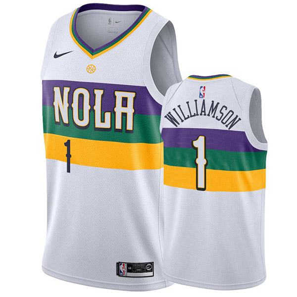 Men's new orleans 1 pelicans zion williamson NBA basketball city Swingman jersey 2019