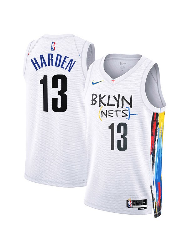 Brooklyn Nets city jersey basketball 13# James Harden uniform swingman limited edition kit white shirt 2022-2023