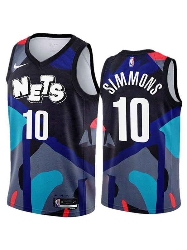 Brooklyn Nets jersey city edition Ben Simmons KAWS 10 black uniform men's basketball shirt swingman vest 2023-2024