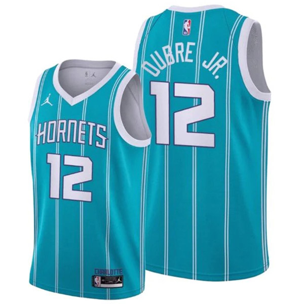 Charlotte Hornets 12 Kelly Oubre Jr. maglia 75a divisa da basket città swingman in edizione limitata kit maglia ciano 2022