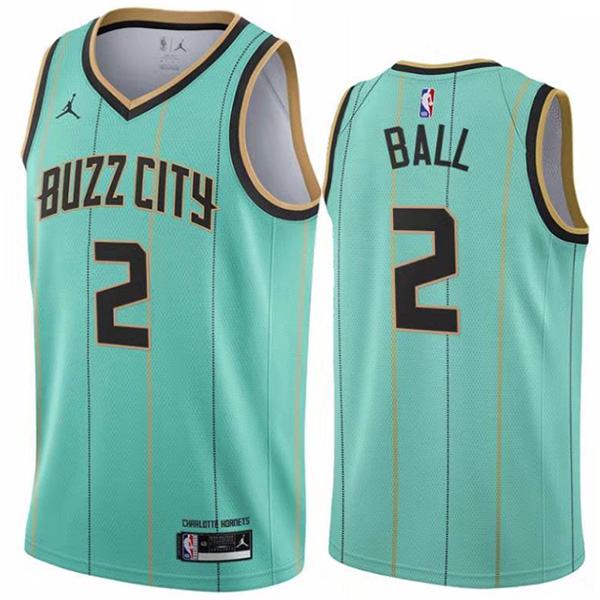 Charlotte Hornets 2 Ball city nba basketball swingman jersey buzz city cyan edition shirt 2021