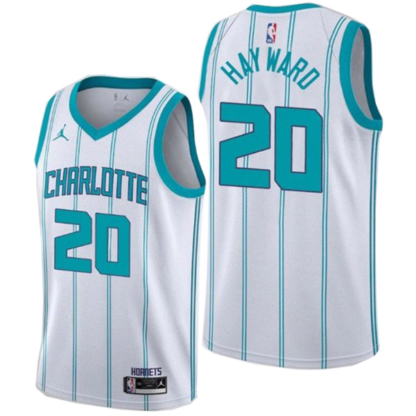 Charlotte Hornets 20 Gordon Hayward maglia 75a divisa da basket città swingman kit in edizione limitata maglia bianca 2022