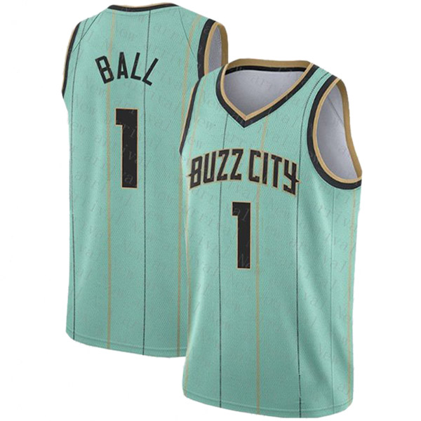Charlotte Hornets Ball Maglia edizione association Jordan 1 Dri-FIT Swingman Buzz City maglia edizione ciano 2023
