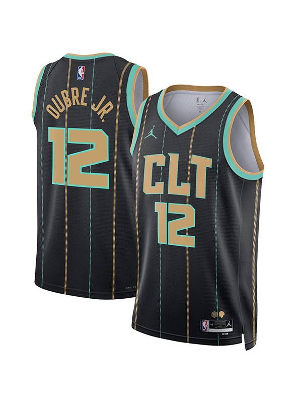 Charlotte Hornets city edition jordan Dri-FIT swingman jersey 12# Oubre Jr. uniform black kit men's basketball limited shirt 2022-2023