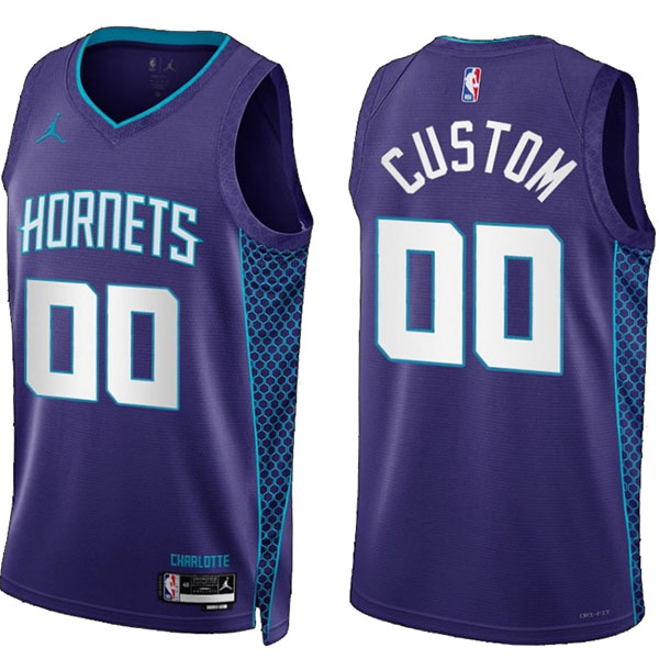 Charlotte Hornets maglia personalizzata degli 00 uniforme da basket in edizione viola maglia swingman limitata 2023