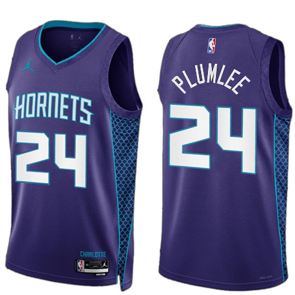 Charlotte Hornets Maglia Mason Plumlee dei 24 viola dichiarazione edizione uniforme da basket maglia swingman limitata 2023