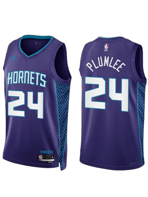 Charlotte Hornets Maglia Mason Plumlee dei 24 viola dichiarazione edizione uniforme da basket maglia swingman limitata 2023