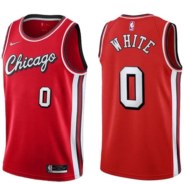 Chicago Bulls 0 White jersey red basketball uniform swingman kit limited edition shirt 2022-2023