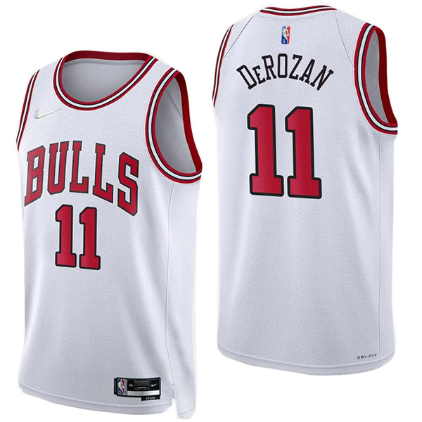 Chicago Bulls 11 Demar DeRozan maglia città basket uniforme swingman bianco kit maglia edizione limitata 2022