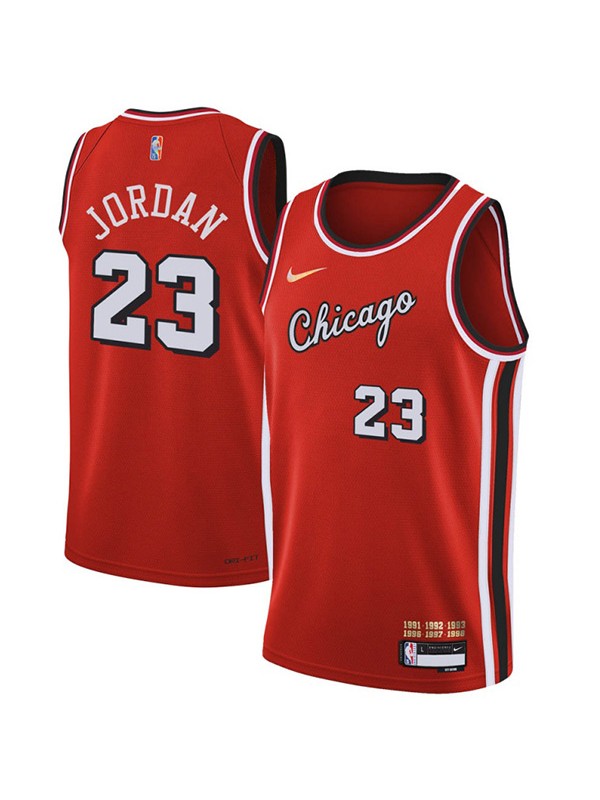 Chicago Bulls 23 maglia Michael Jordan 75a divisa da basket città swingman kit maglia rossa edizione limitata 2022