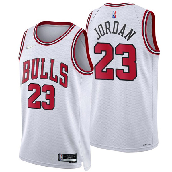 Chicago Bulls 23 Michael Jordan jersey city basket uniforme swingman bianco kit maglia in edizione limitata 2022