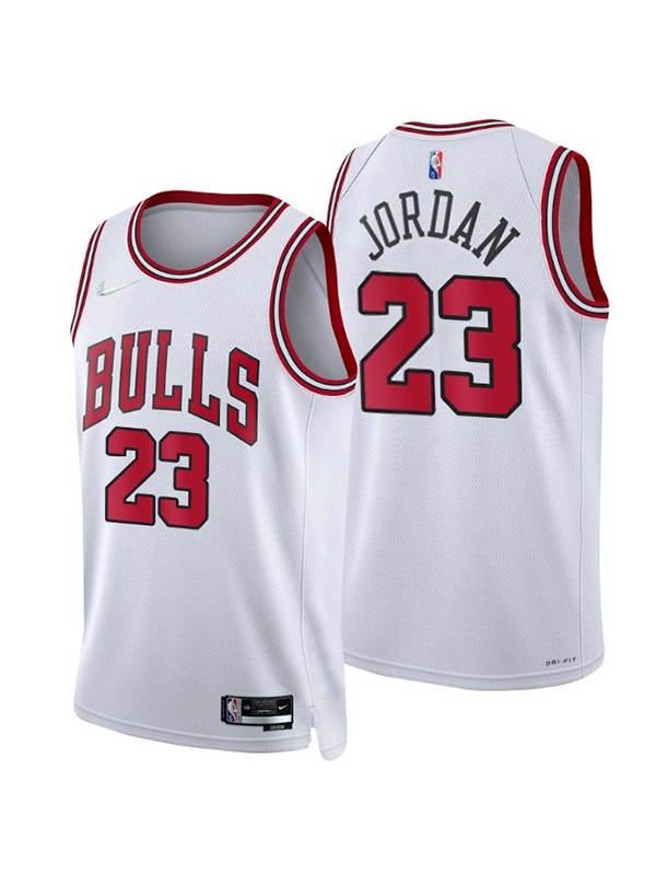 Chicago Bulls 23 Michael Jordan jersey city basket uniforme swingman bianco kit maglia in edizione limitata 2022