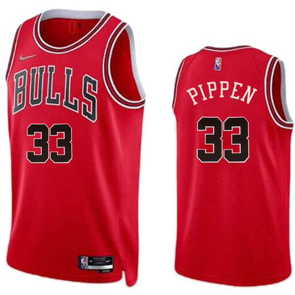 Chicago Bulls 33 Scottie Pippen jersey city basket uniforme swingman kit maglia rossa edizione limitata 2022