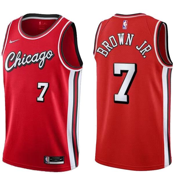 Chicago Bulls 7 Brown jr. jersey red basketball uniform swingman kit limited edition shirt 2022-2023