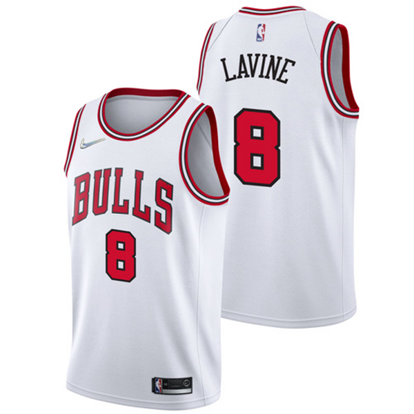 Chicago Bulls 8 Zach LaVine jersey città basket uniforme swingman bianco kit maglia edizione limitata 2022