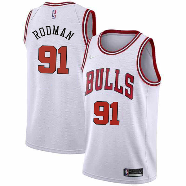 Chicago Bulls 91 Dennis Keith Rodman maglia città basket uniforme swingman kit bianco maglia in edizione limitata 2022