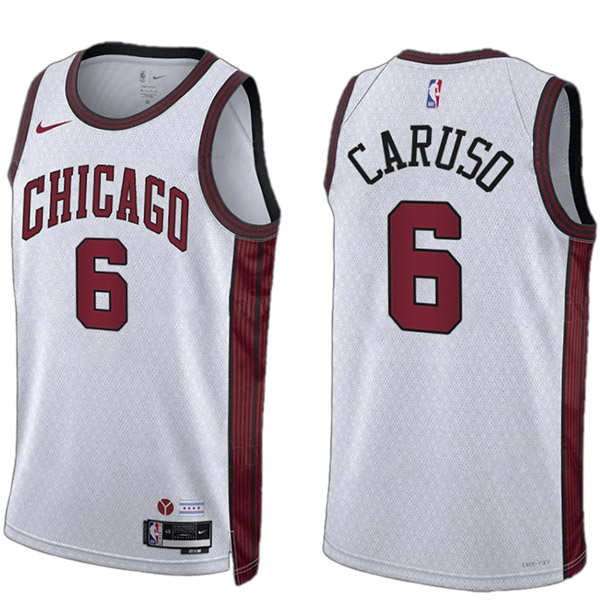 Chicago Bulls Alex Caruso jersey men's 6 city basketball uniform swingman white kit limited edition shirt 2023
