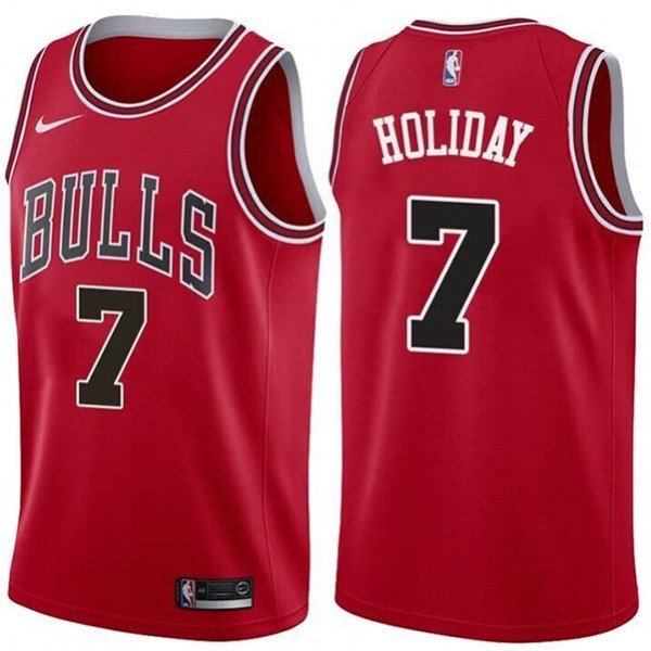 Chicago bulls city edition swingman jersey men's Justin Holiday 7 red basketball limited vest
