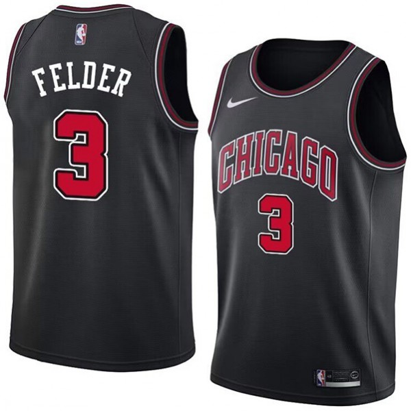 Chicago bulls city edition swingman jersey men's Kay Felder 3 black basketball limited vest