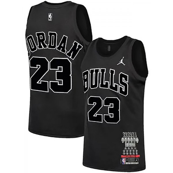 Chicago Bulls x Michael Jordan edizione nera MVP maglia da basket uniforme swingman maglia in edizione limitata 2023