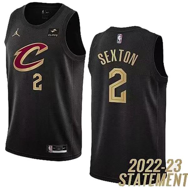 Cleveland Cavaliers 2 Sexton maglia divisa da basket nera swingman kit in edizione limitata 2022-2023