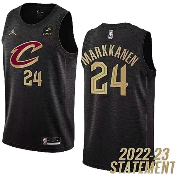Cleveland Cavaliers 24 Markkanen maglia divisa da basket nera swingman kit in edizione limitata 2022-2023