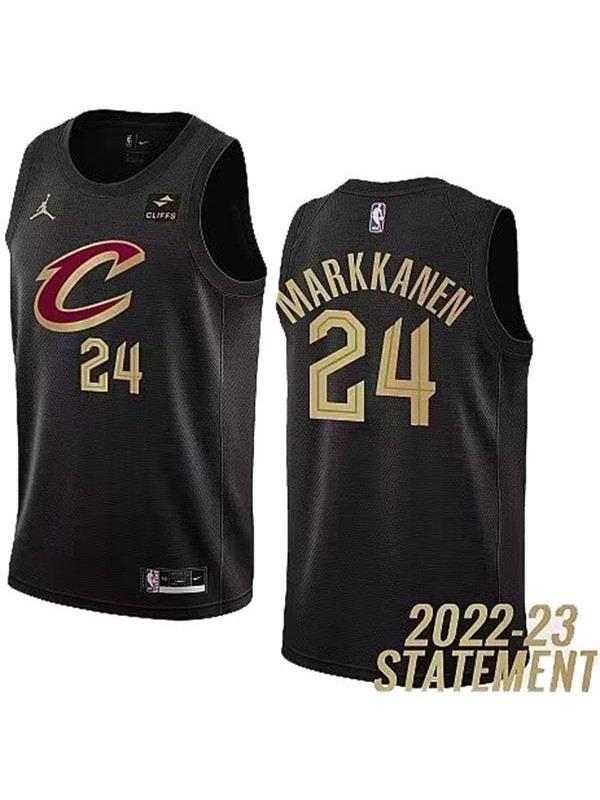 Cleveland Cavaliers 24 Markkanen maglia divisa da basket nera swingman kit in edizione limitata 2022-2023
